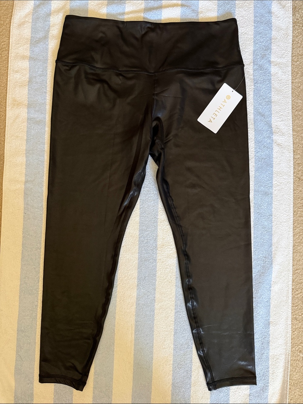 Athleta Elation Matte Foil Shine Black High-Rise 7/8 Tight